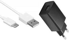 USB Oplader 10 watt + USB-C naar USB-A kabel - 1 meter
