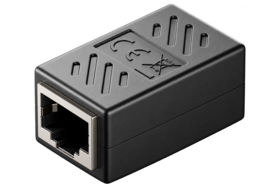 CAT6 Koppelstuk 2x RJ45, compacte netwerkadapter met twee vrouwelijke RJ45-poorten