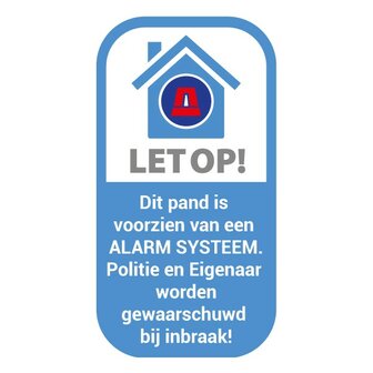 Sticker alarmsysteem, buitenkant plakken