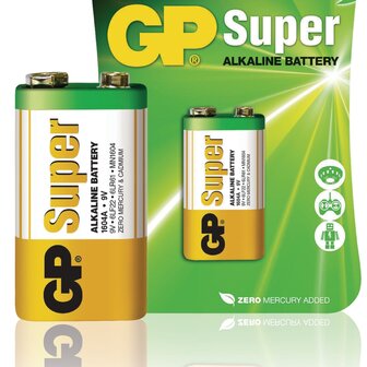 GP Super Alkaline Batterij 9 V 1604A