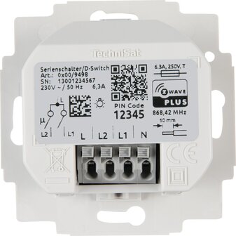 Technisat Dubbele Aan/Uit Inbouwschakelaar voor BJ (Z-Wave Plus)