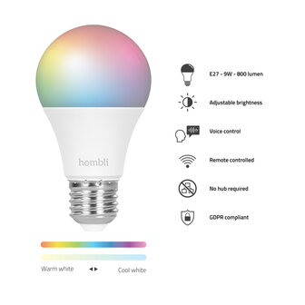 Hombli Slimme RGBW-lamp (E27 9W wifi)