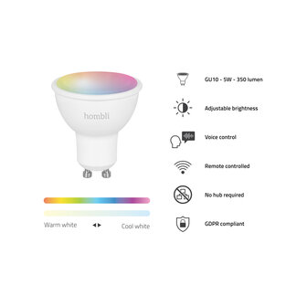 Hombli Slimme RGBW-spot (GU10 5W wifi)