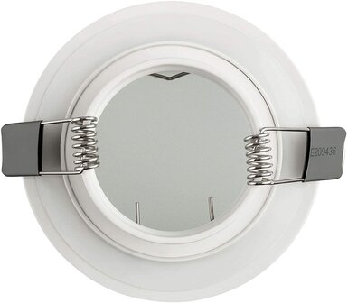 Ledspot-inbouwframe badkamer IP44, aluminium wit, incl. GU10-fitting