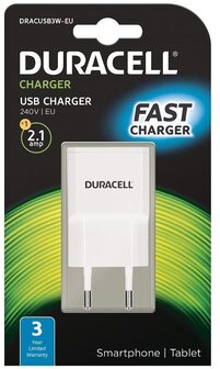 Duracell Single USB Lader 5V/2.1A