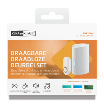 ACDB-9000AC Draagbare Deurbel Set (Batterij)