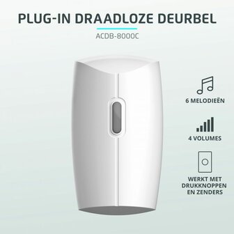 ACDB-8000AC Plug-in draadloze deurbelset