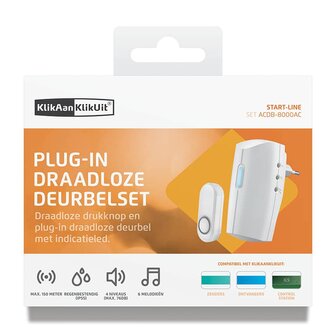 ACDB-8000AC Plug-in draadloze deurbelset