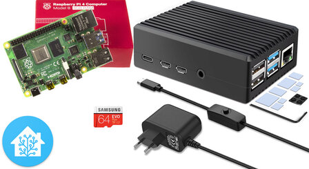 Raspberry Pi 4 4GB Bundle Kit incl. Home Assistant ge&iuml;nstalleerd