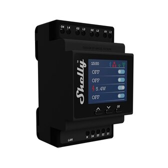 Shelly PRO 4PM DIN-Rail schakelaar