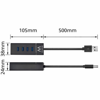 ACT 4 Poorts USB 3.0 Hub
