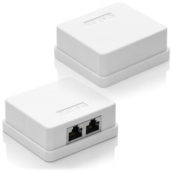 Datawandcontactdoos CAT6 opbouw 2-Voudig