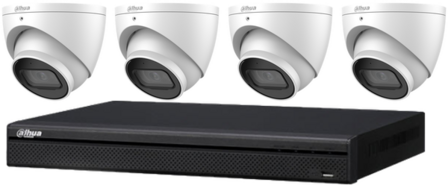 Dahua Professionele 4K Cameraset: 4 eyeball camera's + recorder