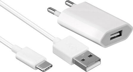 USB-C naar USB-A kabel - 1 meter + voeding