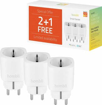 Hombli Slimme Stekker wifi met stroommeting 3-pack