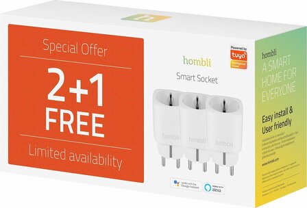 Hombli Slimme Stekker wifi met stroommeting 3-pack