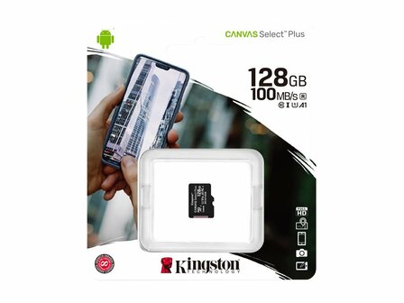 Kingston MicroSDXC Canvas Select Plus 128 GB 100MB/s CL10