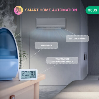 Nous E6 Temperatuur en Luchtvochtigheidssensor met LCD Display
