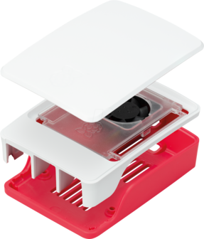 Offici&euml;le Raspberry Pi 5 behuizing - Rood-Wit