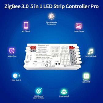 Gledopto Zigbee Pro 5-in-1 LED controller 12V-24V DC