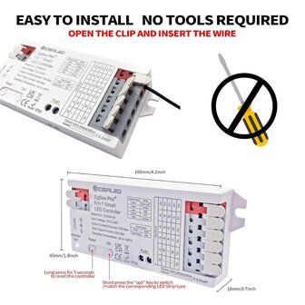 Gledopto Zigbee Pro 5-in-1 LED controller 12V-24V DC