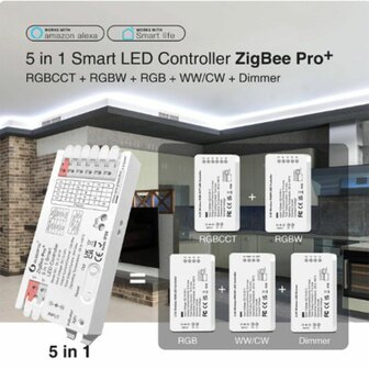 Gledopto Zigbee Pro 5-in-1 LED controller 12V-24V DC