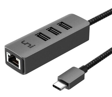 3 Poorts USB3 Hub met Gigabit netwerkpoort