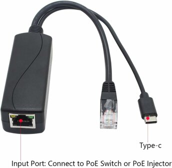 PoE splitter 5 volt USB-C 