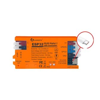 Gledopto WLED LED strip controller, met microfoon en doe-het-zelfmodus