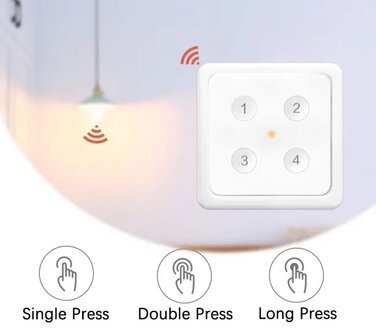 Zigbee 3.0 draadloze 4-knops afstandsbediening / sc&egrave;neschakelaar