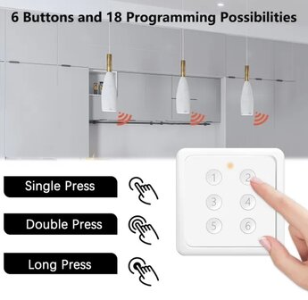 Zigbee 3.0 draadloze 6-knops afstandsbediening / sc&egrave;neschakelaar
