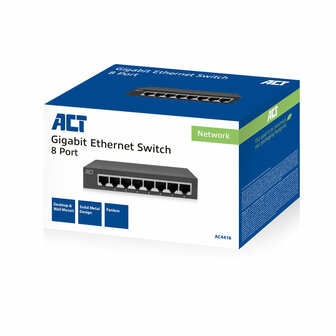 8 Poorts Netwerk Switch 10/100/1000 Mbps