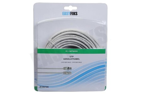 UTP CAT6E Netwerkkabel Wit, 20 meter, 2x RJ45 Male