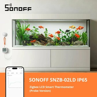 Sonoff IP65 Zigbee Temperatuur en Luchtvochtigheidssensor met display (sondeversie)