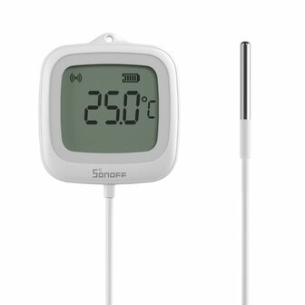 Sonoff IP65 Zigbee Temperatuur en Luchtvochtigheidssensor met display (sondeversie)