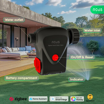 Nous slimme water-afsluitkraan Zigbee