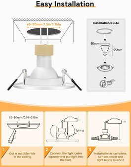 Inbouw LED-spot GU10 kantelbaar Wit
