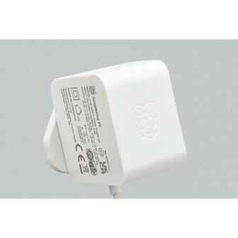 Offici&euml;le Raspberry Pi 5 voeding 27W usb-c Wit