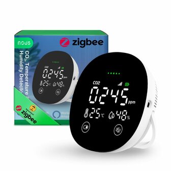 Nous CO2 Zigbee CO₂, temperatuur &amp; luchtvochtigheid sensor