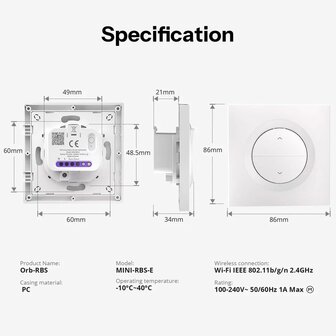 SONOFF Fusion Orb-RBS &ndash; Matter Over WiFi Rolluik/Gordijn Module