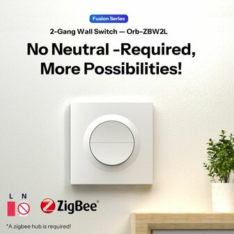 Sonoff Orb-ZBW2L 2-Gang Zigbee Smart Wall Switch (No Neutral)