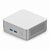 Zijkant van de mini-pc met ventilatiesleuven