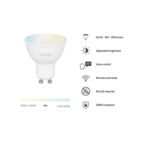 Hombli Slimme LED-spot (GU10 4.5W wifi)