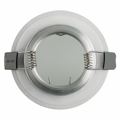 Ledspot-inbouwframe badkamer IP44, zilver mat aluminium, incl. GU10-fitting