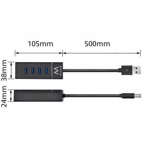 ACT 4 Poorts USB 3.0 Hub
