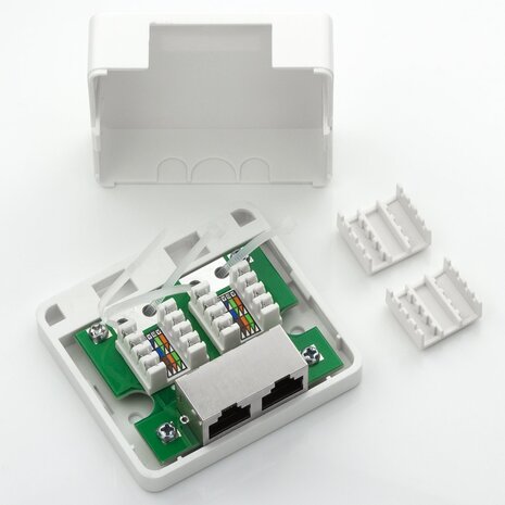 Datawandcontactdoos CAT6 opbouw 2-Voudig