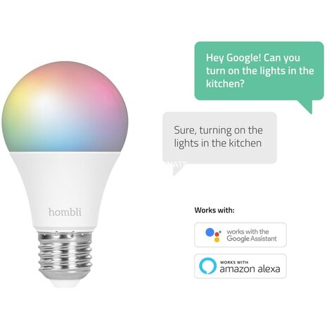 Hombli Slimme lamp RGB + CCT (E27 9W wifi) 2-pack