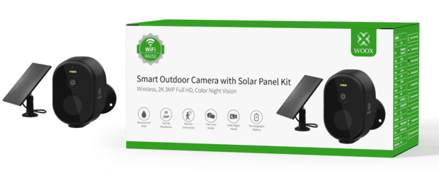 WOOX draadloze beveiligingscamera buiten met zonnepaneel