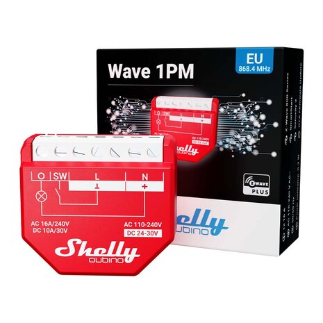 Shelly Qubino Wave 1PM Relay 16A Z-Wave Plus