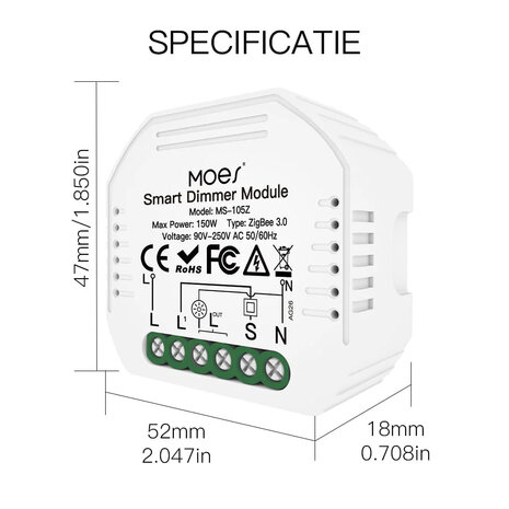 Moes Slimme inbouw dimmer